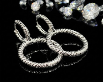 Silver Double Hoop Earrings Handmade Modern Double Circle Dangle Earrings: Shiny Sterling Silver for Women 299562C00