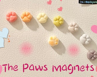Cute kawaii cat/dog Paw Magnet, Pet Toe Beans, Fridge Magnet, Custom Pet Decor, kawaii ornament, gift for her, handmade gift set