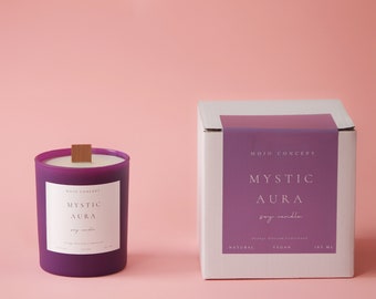 MYSTIC AURA Soy Candle, Natural Soy Candle , Aromatherapy Candle, Scented Soy Candle, Soy wax candle,