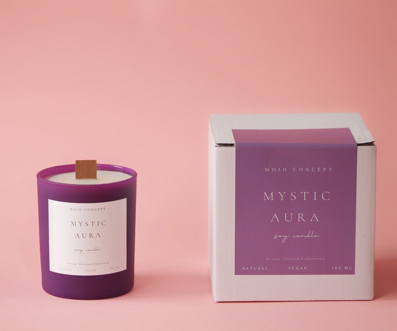MYSTIC AURA Soy Candle, Natural Soy Candle , Aromatherapy Candle