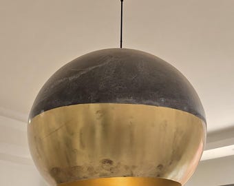 Moroccan Dome Pendant Light – Black and Gold Hanging Lamp – Brass Ceiling Fixture – Handmade Lighting – Industrial Loft Decor