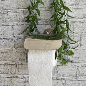 Porta carta igienica con montaggio a parete in ottone non laccato - Porta rotolo per toilette realizzato a mano - Porta carta igienica in ottone argentato.