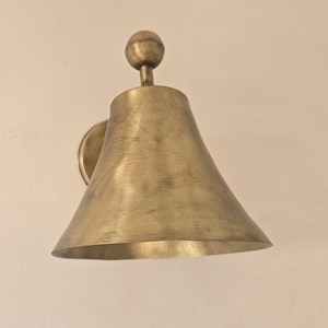 Handmade Vintage Single Light Shade Pivot Brass Sconce Mid Century Style Brass Wall Lamp. wall mounted handcrafted wall light, brass sconce