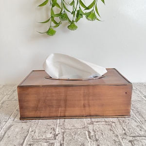 Coperchio per scatola di fazzoletti in ottone massiccio - Scatola di fazzoletti rettangolare in ottone massiccio.