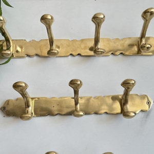 Moroccan hooks - Coat Hanger Wall Mount,Wall Mount Brass Coat Rack - Brass Solid Coat Hanger With Hooks - Clothes Hooks Wall Mount -