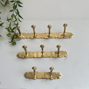 Wall Mount Brass Coat Rack - Brass Solid Coat Hanger With Hooks - Clothes Hooks Wall Mount - Moroccan hooks - Coat Hanger Wall Mount