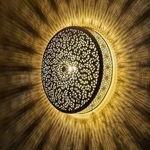 Moroccan Handmade Wall Light Moroccan Wall Lamp 4 Available Colors Art Deco Decor Light Diffuser Wall Sconce, Boho Lighting