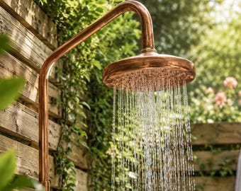 Moroccan  Solid Copper Rain Shower Head - Copper outdoor showerhead - Unlacquered copper showerhead , Rain shower head , showerhead