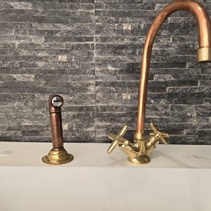Antique Brass Vanity Faucet - Copper Faucet Taps - Solid Brass Kitchen Tap - Copper Finish Bathroom Faucet Kitchen Sink Faucet
