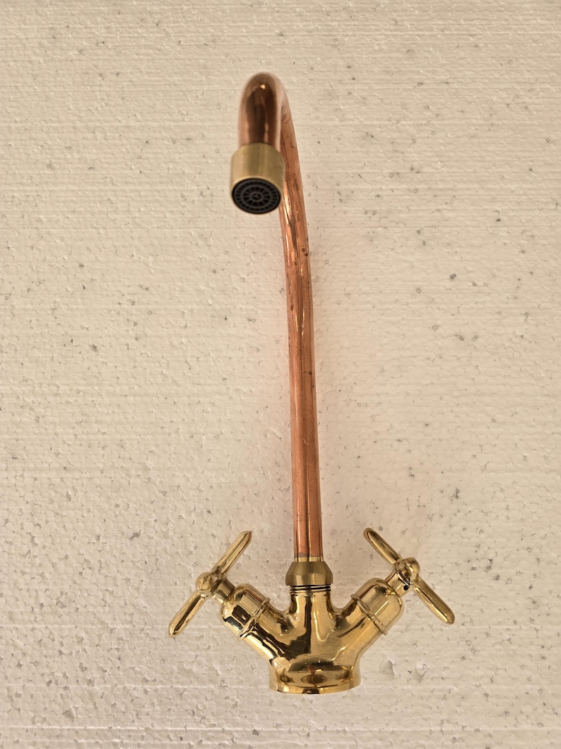 Antique Brass Vanity Faucet - Copper Faucet Taps - Solid Brass Kitchen Tap - Copper Finish Bathroom Faucet Kitchen Sink Faucet
