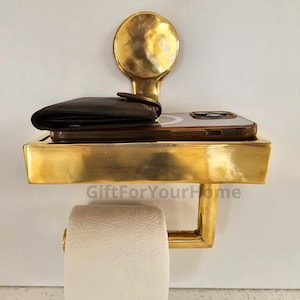 Porta carta igienica in ottone non laccato - Porta rotolo carta igienica in ottone anticato a forma di uccello - Set regalo per spa, accessori per il bagno, porta rotolo carta igienica