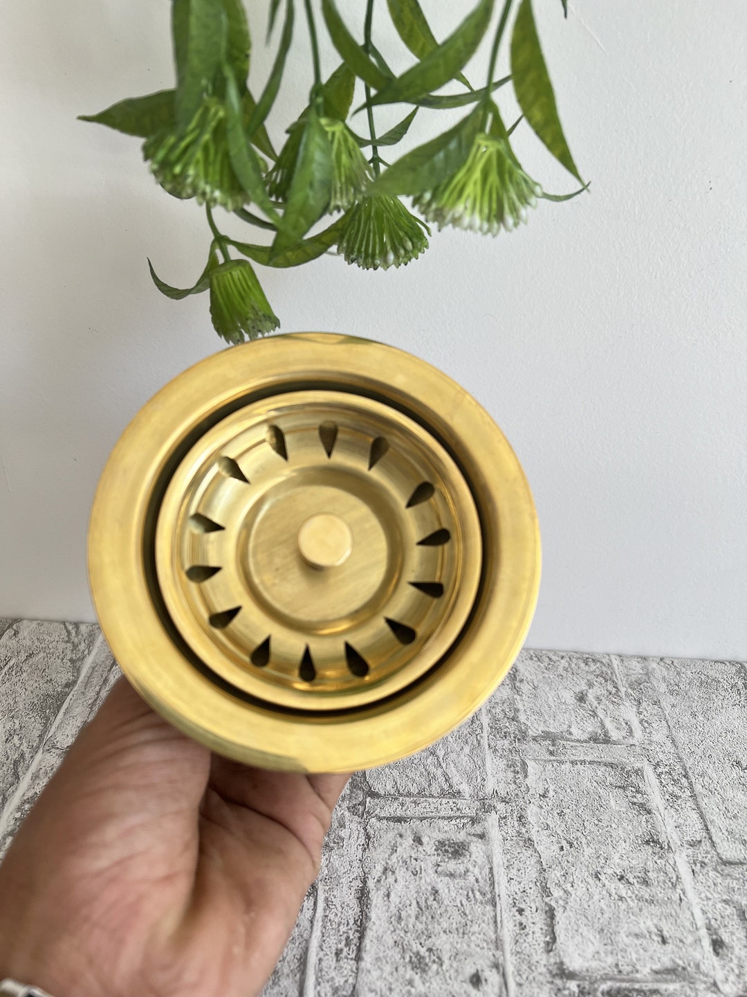 Unlacquered Solid Brass Sink Strainer Brass Kitchen Sink Brass Strainer
