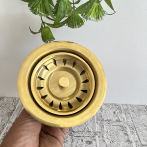 Unlacquered solid brass sink strainer - brass kitchen sink - brass strainer sink - brass strainer sink - sink brass - sink waste .