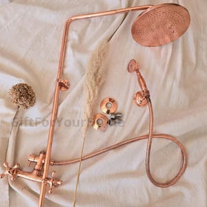 Unlacquered Solid copper shower , shower copper head , copper , outdoor shower ,copper outdoor shower , copper shower , copper showerhead