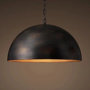 MOROCCAN PENDANT LIGHT - Antique Brass Dome - pendant lights - pendant lighting - Black pendant light.