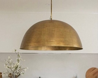 Lámpara colgante marroquí, latón macizo - Lámpara colgante de latón martillado, Lámpara colgante antigua, Cúpula de latón óxido de latón