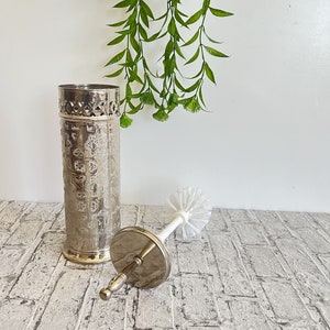 Holder Freestanding Toilet Brush Holder Freestanding - Moroccan bathroom decor Handmade Pure Brass Toilet Brush  .