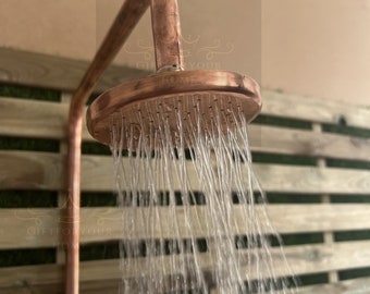 Unlacquered Solid Copper Rain Shower Head - Copper outdoor showerhead - Unlacquered copper showerhead , Rain shower head , showerhead