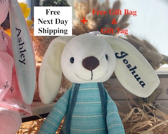 Conejito de peluche personalizado, regalo personalizado para bebé, conejito de Pascua, 14-15 pulgadas