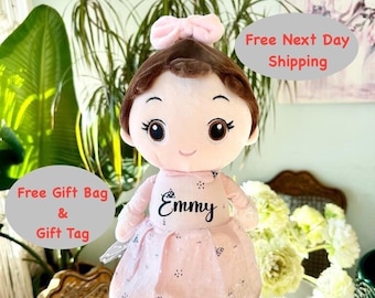 Muñeca de bebé personalizada, peluche de algodón suave, regalo personalizado para recién nacida, 17.5 pulgadas
