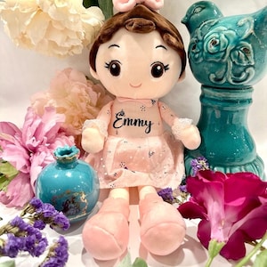 Muñeca de bebé personalizada, peluche de algodón suave, regalo personalizado para recién nacida, 17.5 pulgadas imagen 3