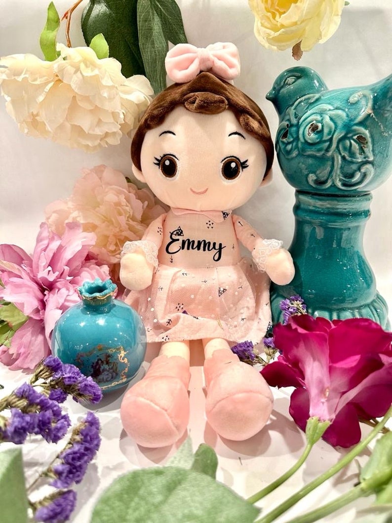 Muñeca de bebé personalizada, peluche de algodón suave, regalo personalizado para recién nacida, 17.5 pulgadas imagen 3