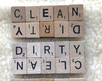 Dishwasher Magnet - Clean / Dirty - Scrabble tiles