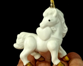 手描きのミニチュア磁器製魔法のユニコーンの置物 27083 - Etsy 日本