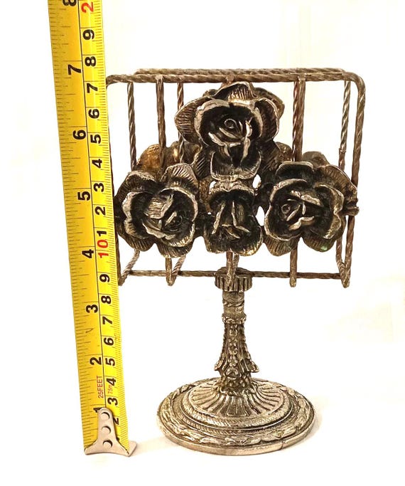 ドイツ】 薔薇のナプキンホルダー / レターラック【純銀】12.5cm