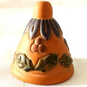 6.5 cm Ceramic Bell, Pottery Bell, Handmade Bell, Mini Bells, Floral Decor, Bell Ornament. Rare. Collectible.