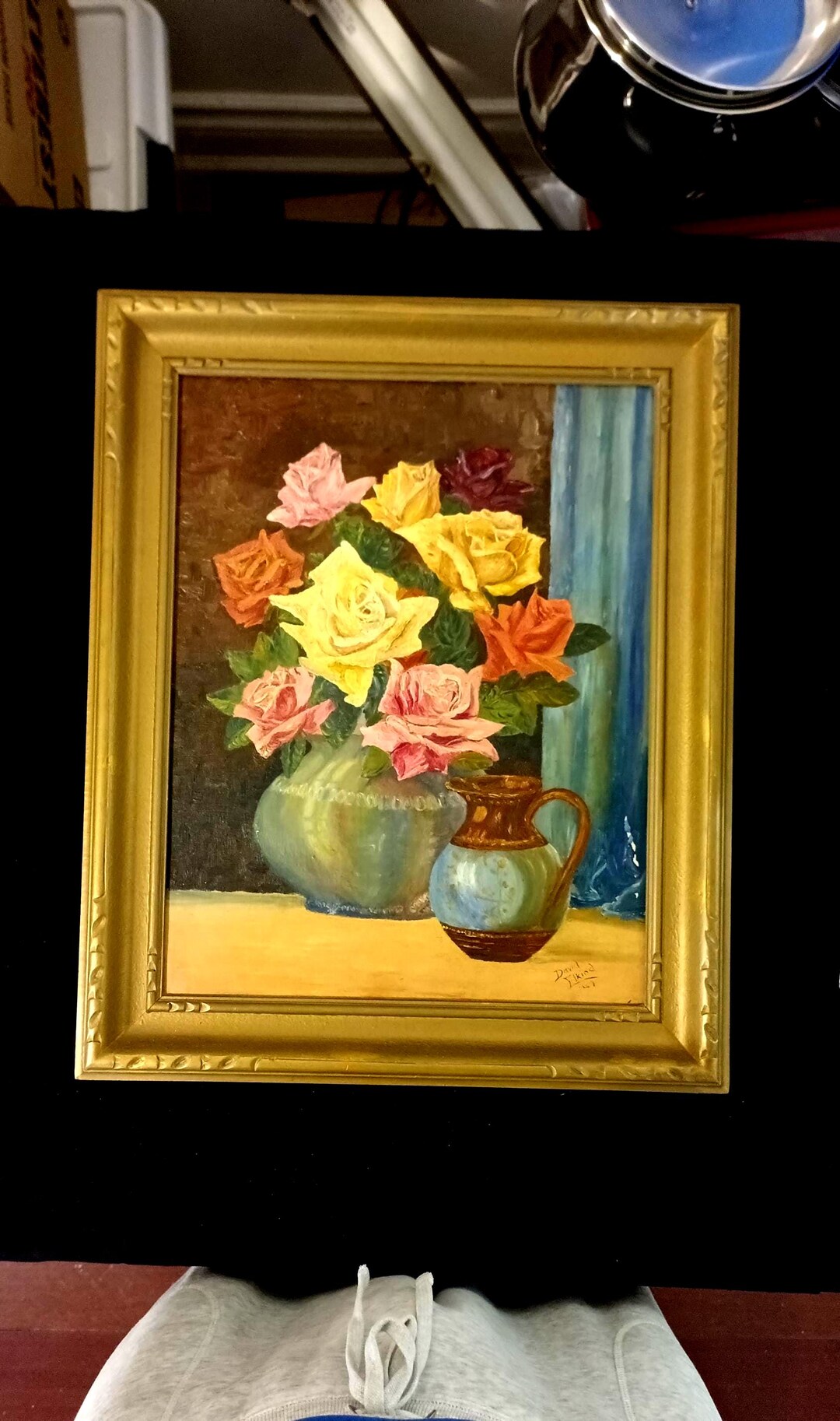 57x46 Cm David Elkind Original Still Life Oil Painting in Frame. Oil ...