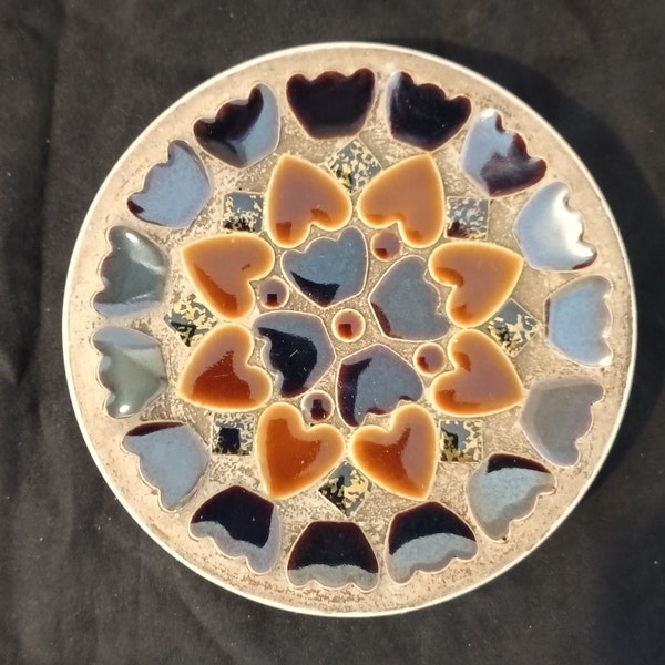 14cm Mid Century Ceramic Mosaic Plate, Rare