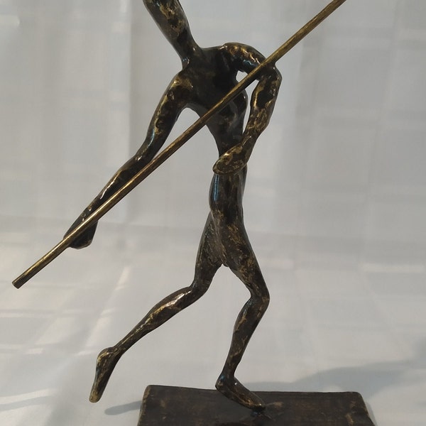 Sculpture moderniste en bronze « Lanceur de javelot » Produit en bronze pur.