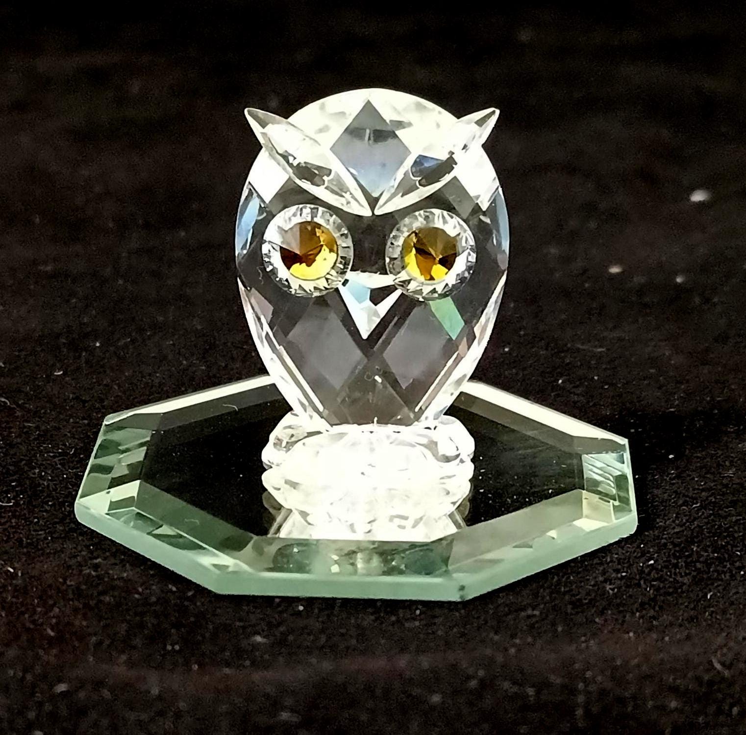 Swarovski Crystal Figurines Owl - Etsy Canada