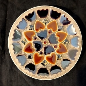 Piatto in mosaico in ceramica di metà secolo, 14 cm, raro