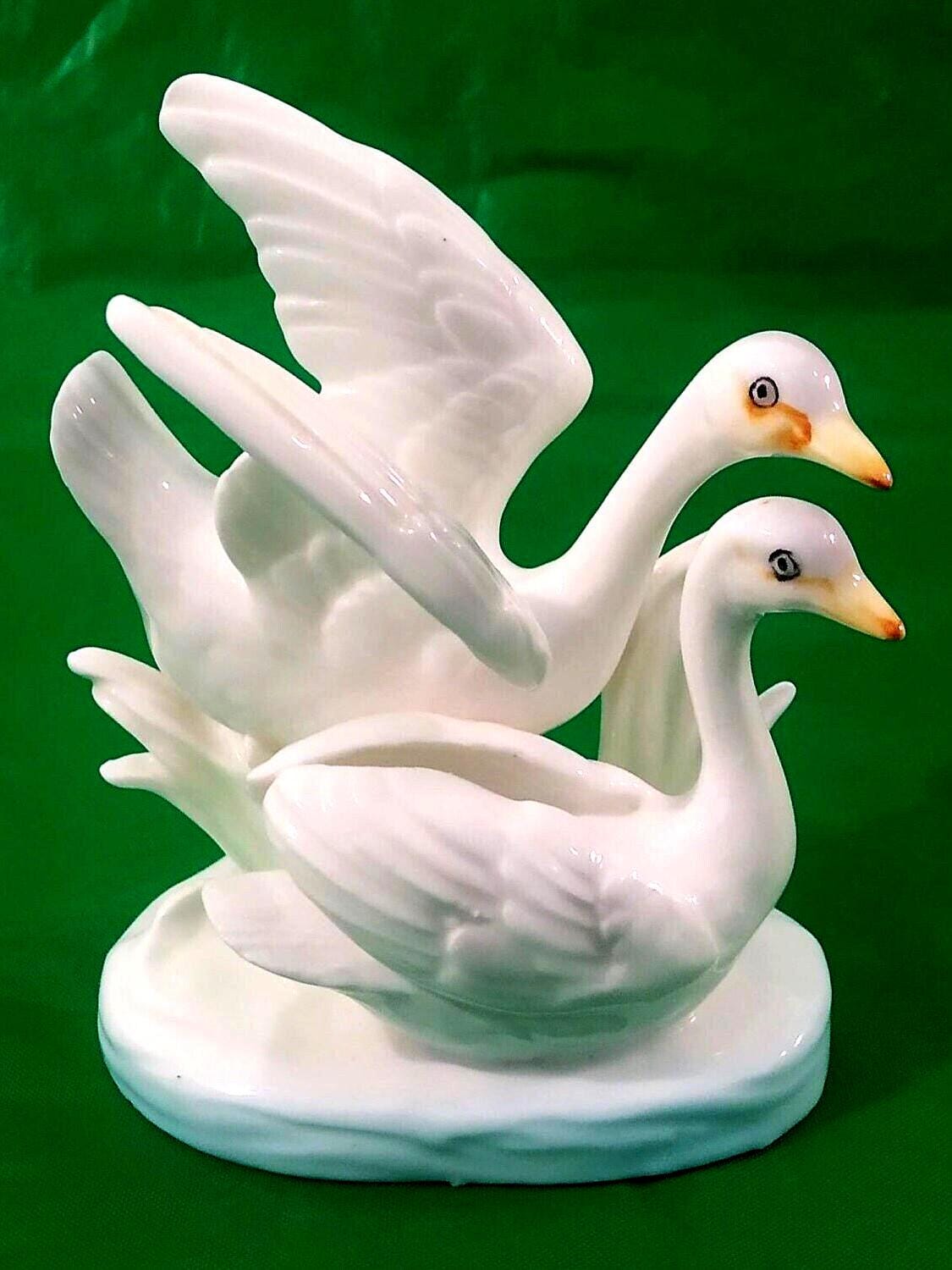 ギフト用日本の白鳥の置物、手描きのヴィンテージ陶器の白鳥 - Etsy 日本