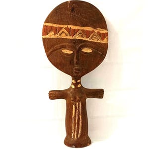 28 cm AFRIKAANSE VRUCHTBAARHEIDSPOP Inheemse Afrikaanse Ashanti Akua'ba Vruchtbaarheidsfiguur Massief houten Afrikaanse sculptuur Asante uit Ghana