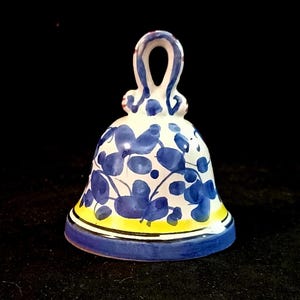 9 cm Vintage Hand Painted in Italy Ceramic Colored Bell Numbered.