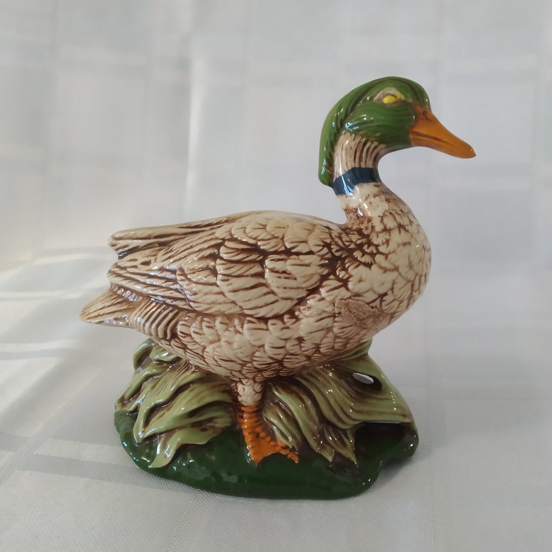 10.5 Cm Ceramic Mallard Duck Figurine Hand Painted and Signed Etsy