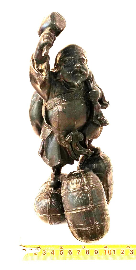 26 Cm Antique FINE Metal Casting Japanese Statue/sculpture