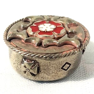 Pill Box Mosaic Table Top Vintage Storage