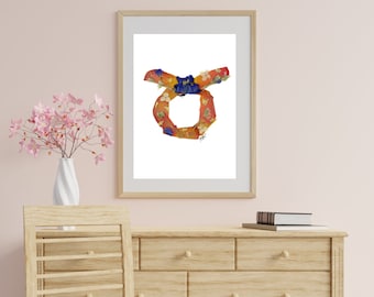 Taurus Decor, Taurus Gift, Taurus Gift for Her, Taurus Print, April Birthday, May Birthday, Flower Art, Astrology Gift, Zodiac Gift, Goddess