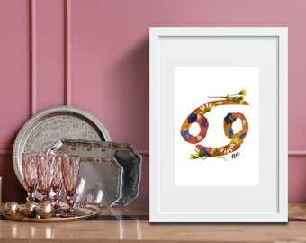 Cancer Decor, Cancer Gift, Cancer Gift for Her, Cancer Print, June Birthday, July Birthday, Flower Art, Astrology Gift, Zodiac Gift, Goddess