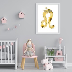 Leo Decor, Leo Gift, Leo Gift for Her, Leo Print, July Birthday, August Birthday, Flower Art, Astrology Gift, Zodiac Gift, Goddess Gift