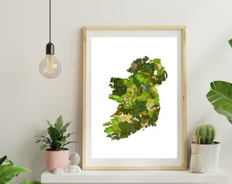 Ireland Map Print, 40 Shades of Green, Ireland Print, Irish Blessing, Ireland Blessing, Irish Birthday Gift, Father's Day Gift, Unique Gift