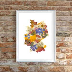 DIGITALER Deutschland Druck, Deutschland Wandkunst, Deutschland Stolz, Deutschland Karte, gepresste Blume, Vatertagsgeschenk, einzigartiges Geschenk, Maklergeschenk