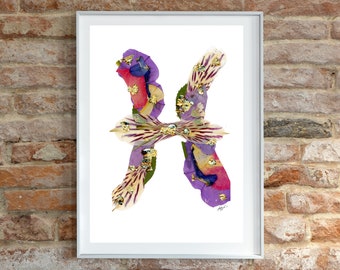 DIGITAL Pisces Decor, Pisces Gift, Pisces Gift for Her, Pisces Print, February Birthday, March Birthday, Astrology Gift, Zodiac Gift