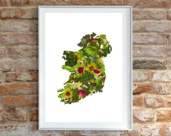 DIGITAL Ireland Map Print, 40 Shades of Green PLUS, Irish Blessing, Ireland Blessing, Irish Birthday Gift, Father's Day Gift, Unique Gift