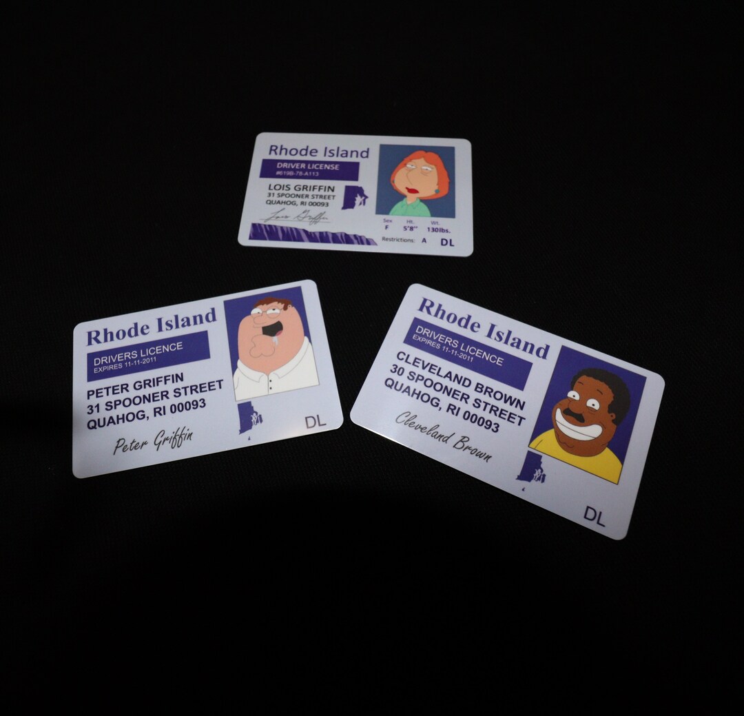 Family Guy Novelty ID Cards Etsy UK