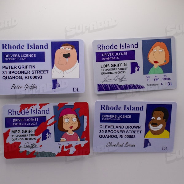 Cartes d'identité originales Family Guy